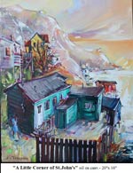 A Little Corner of St.John's, Oil on Canvas